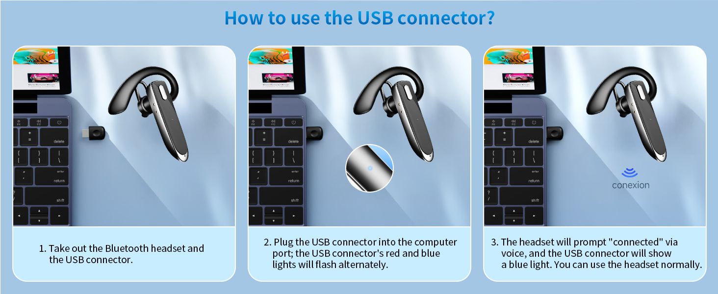 Bluetooth Headset with USB Dongle