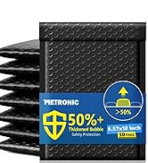 Metronic Bubble Mailers 6.57x10" 50 Pack Padded Envelopes with 1/7" Thickened Bubble Waterproof M...