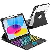 MePadKey Touchpad Keyboard Case for iPad (A16) 11th 10th Generation, 360 Rotation Cover with Penc...