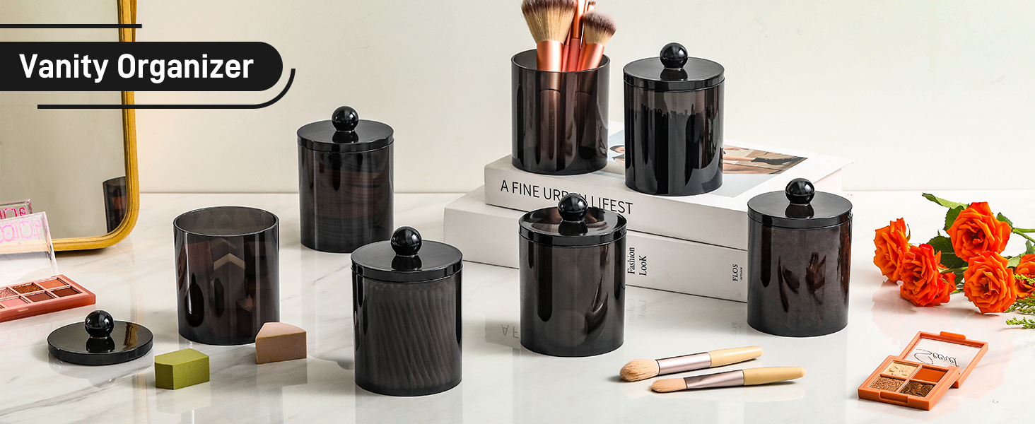 qtip holder dispenser bathroom canisters