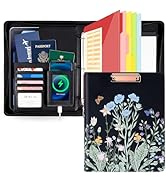 Ospelelf Leather Clipboard with Storage, Zippered Padfolio Portfolio Organizer, 3 Ring Binder 1 I...
