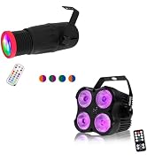 AeeKoo 18W Manual Focus Pinspot Light and 25W RGBW Stage par Light