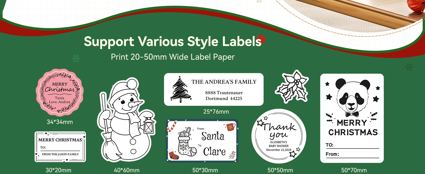 B21 label maker print (0.8-2inch)20-50mm width label paper