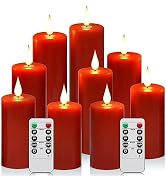 Biyanuo Flameless Battery Operated LED Candles with10 Key Button Remote Control 24-Hour Timer Set...