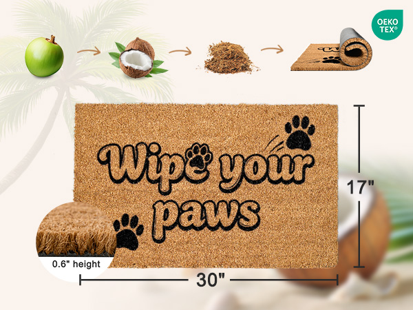 funny muddy coir welcome door mat natural fiber eco-friendly outdoor indoor outside doormat