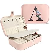 2025 Personalized Travel Jewelry Box, PU Leather Travel Portable Case with Double Layer
