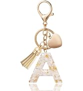 ANHBKAR Initial Letter Keychain, Butterfly Keychain Cute Resin, Initial Keychain Backpack Charms,...