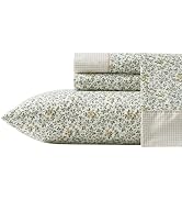 Laura Ashley - Queen Sheet Set with Fitted Sheet & Pillowcases | 100% T200 Cotton Percale, Crisp ...