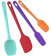 ChefAide 4 Pieces Silicone Spatula Set, Food Grade Rubber Spatula, Upgrade Strong Handle with Erg...