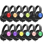 AILIHEN Headphones Wired 12-Pack Bulk for School Students Kids K-12 Classroom,Adjustable, Foldabl...