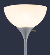 Henry Silver Plastic and Metal Modern LED Floor Lamp Stand with Rotary Switch