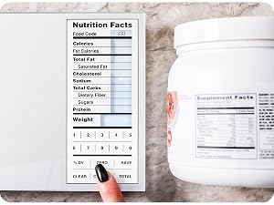 log nutrition label values into the digital scale to retain macros for future reference