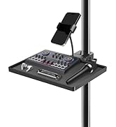 BILIONE Mic Stand Tray with Gooseneck Phone Holder, 10.6