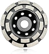 SHDIATOOL 4-1/2 Inch Double Row Diamond Grinding Cup Wheel for Concrete Granite Marble Masonry Br...