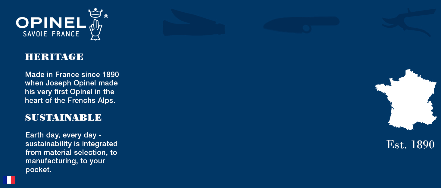 Opinel Brand Story with images to links for products in various categories