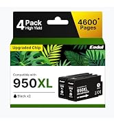 Eudul 950XL Ink Cartridges for HP Ink 950 XL High Yield, 2 Black | Replacement for HP 950XL Ink C...