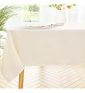 smiry Rectangle Table Cloth, Waterproof Anti-Scratch Polyester Tablecloth, Decorative Washable Fa...
