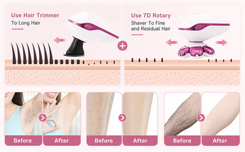 Electric Razors for Women, 7D Electric Shaver for Women