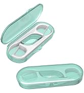 Dental Flossers 2Pcs Green Mini Portable Case,Refillable Toothpicks Dispenser,Storage 10 Count Fl...