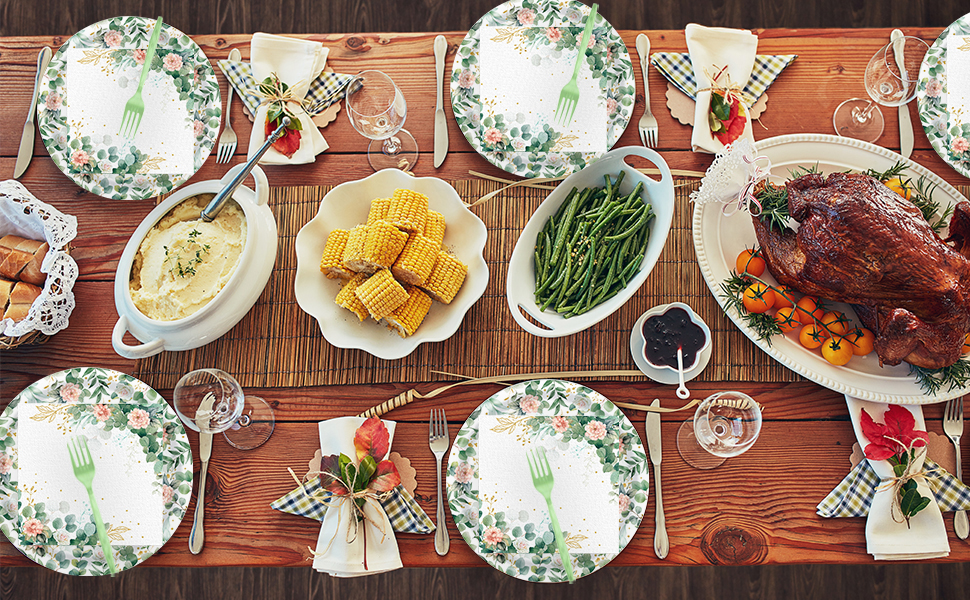 Floral Paper Plates and Napkins