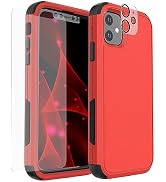 X-belmox [Shockproof Heavy Duty Case Designed for iPhone 11, [with Glass Screen Protector + Lens ...