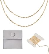 Pandahall 1M 14K Gold Filled Permanent Jewelry Chains Gold Paperclip Chains Bracelet Necklace Wel...