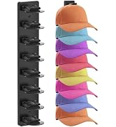 Eiito Hat Organizer for Baseball Caps, 1 Pack Strong Adhesive Hat Rack for Wall, Multilayer Hat S...