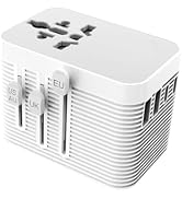 Universal Travel Adapter, European Travel Plug Adapter 5-in-1 PD Fast Charging with Surge Protect...