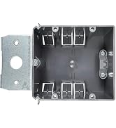 Adjustable 2-Gang Electrical Box for New Construction – Heavy-Duty Grey PVC Switch & Outlet Box w...