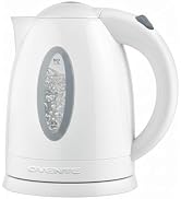 OVENTE 1.7L Electric Tea Kettle, 1100W BPA-Free Water Boiler, White KP72W | Fast Boiling, Auto Sh...
