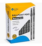 Enday Pens Ballpoint (60 Pack), Ink Pens Bulk, Medium Point 1.0mm, Smooth Writing Ballpoint Pens,...