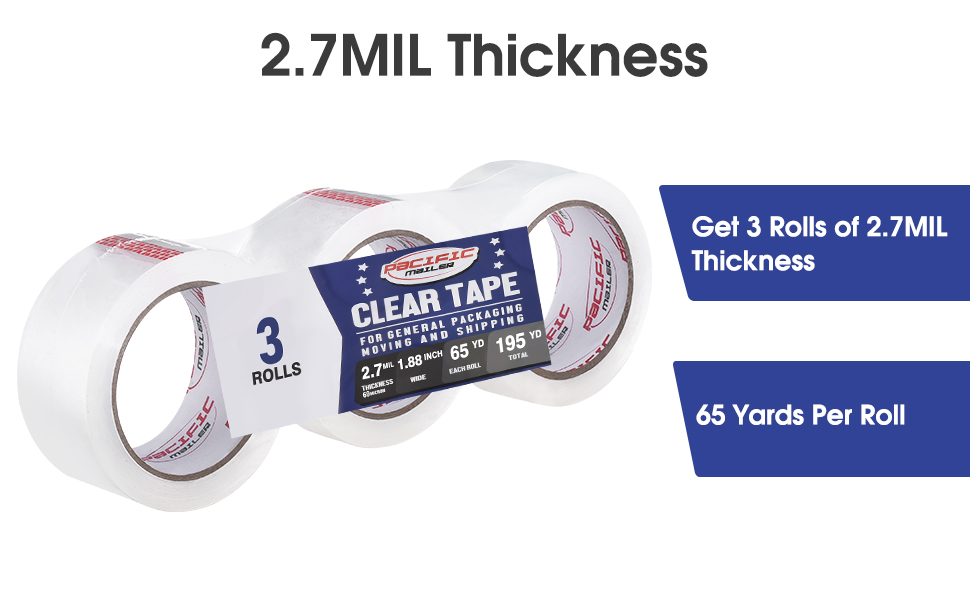 packaging tape size