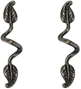 Pastlla Leaf Shape Drawer Pull Handle, Vintage Bronze Leaf Dresser Pull Knob Twig Branch Decorati...