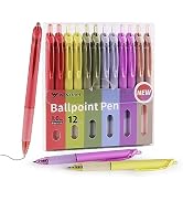 WY WENYUAN Cute Pens, 12-Pcs Pastel Ballpoint Pens Bulk, Fine Point Smooth Writing Pens, Colorful...
