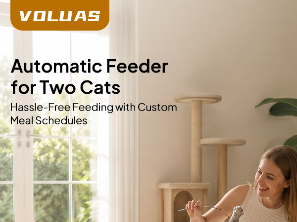 Voluas Automatic Cat Feeder for Two Cats