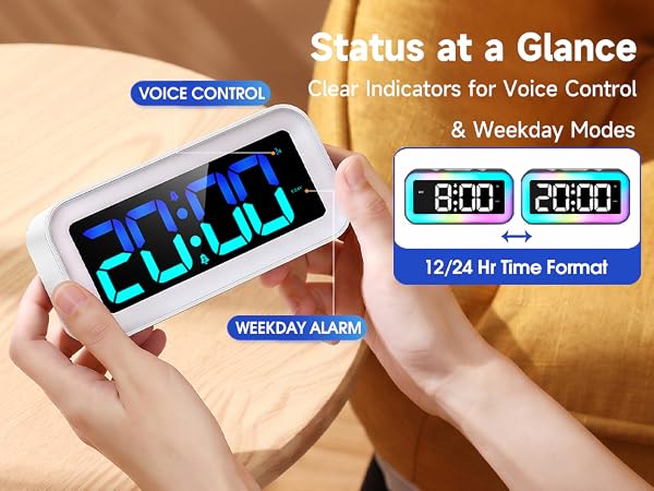digital clock screen icons weekday mode 12 24 hour time format military time switch