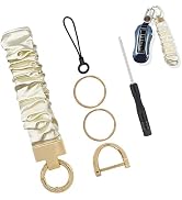 Dogary Stretchy Keychain Wristlet for Car Keys, Stylish & Functional Scrunchie Bracelet with D-ri...