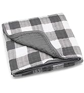 Parker Baby Muslin Blanket - 100% Soft Cotton Baby Quilt and Kids Reversible Blanket - Crib, Stro...