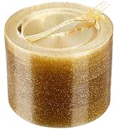 WELLIFE 120 Guests Gold Glitter Plastic Plates and Dessert Forks, 6.5 inch Disposable Dessert Pla...