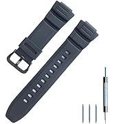 Hijiawee Men Resin Band Replacement for Caiso MCW-100H MCW-110H WS-220 HDD-S100 Silicone Watch St...