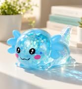 Asgzed Axolotl Squishy Stress Relief Toy Cute Glitter Squishy Axolotl | Slow-Rising Fidget Sensor...