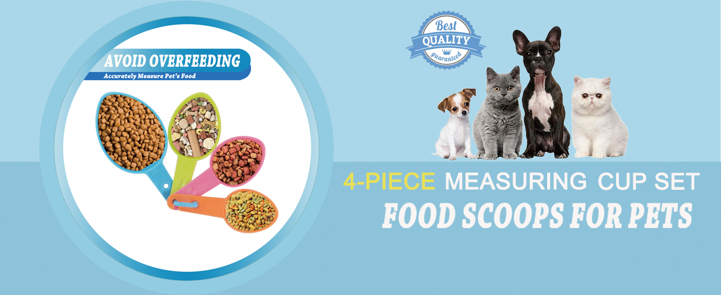 Pet Food Scoops Plastic Measuring Cups Set