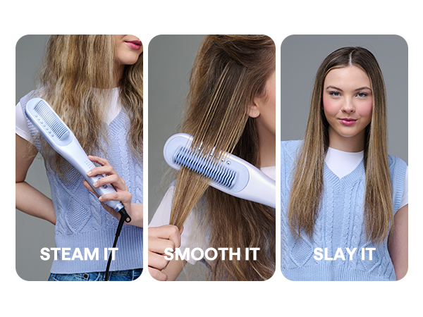 steam straightener brush