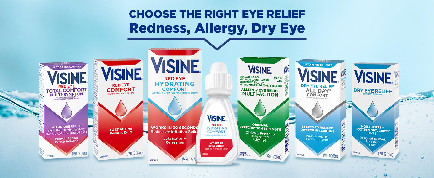 Visine Red Eye Hydrating Comfort, Lubricant, Redness Reliever Eye Drops, eye drop, redness relief