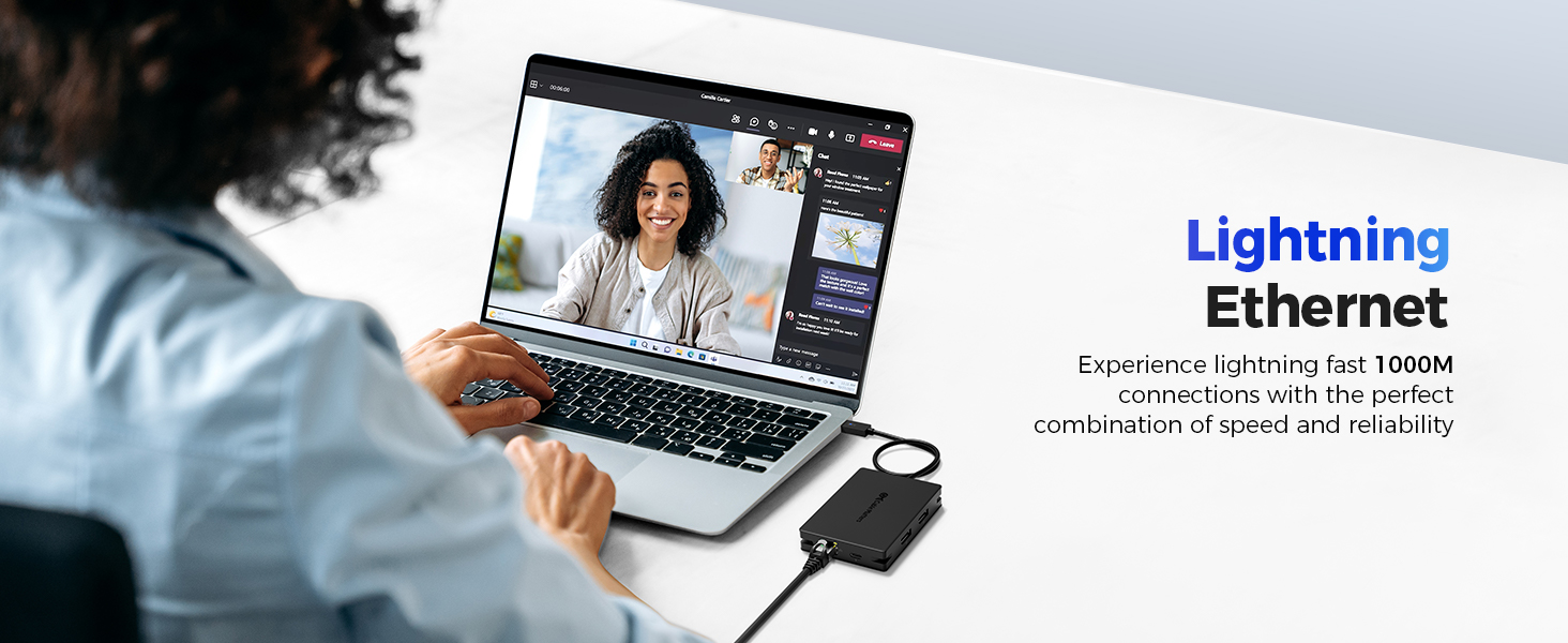 USBC Hub with 1000Mbps Lightning Ethernet