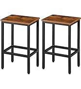 SUPER DEAL Counter Height Bar Stools Set of 2 for Kitchen, 26 Inches Industrial Backless Metal Ba...