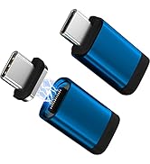iAXBi USB C Magnetic Adapter(2 Pack) 24Pins Magnetic USB C Adapter Straight,PD 100W Fast Charge,U...