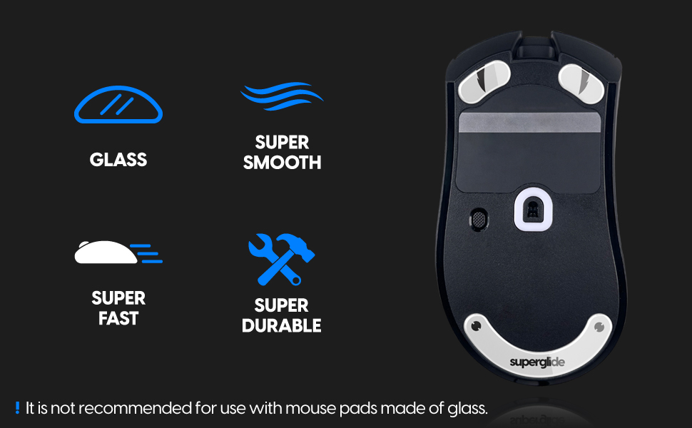 Pulsar Gaming Gears Superglide Glass mouse skates for Razer Deathadder V3 Pro_Gaming Mouse_White