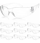Mkobon 10 Pack Clear Safety Glasses for Men Women, ANSI Z87.1 Certified Scratch & Impact Resistan...