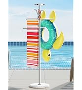 Natural Marble Outdoor Towel Rack with Weighted Base, KES 5-Feet Pool Towel Rack Outdoor for Hot ...